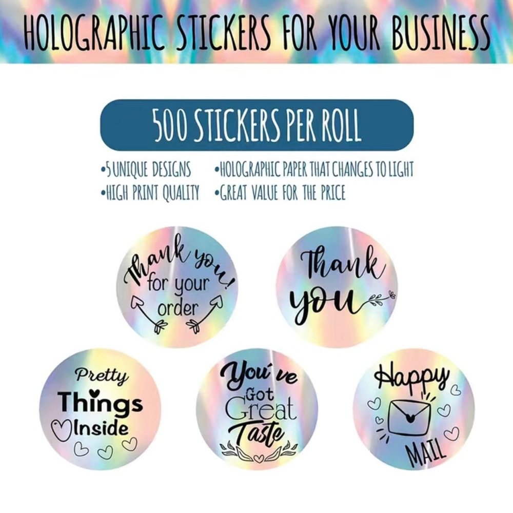 500 Pcs Round Mail Stickers Silvery Handmade Seal Labels Stickers
